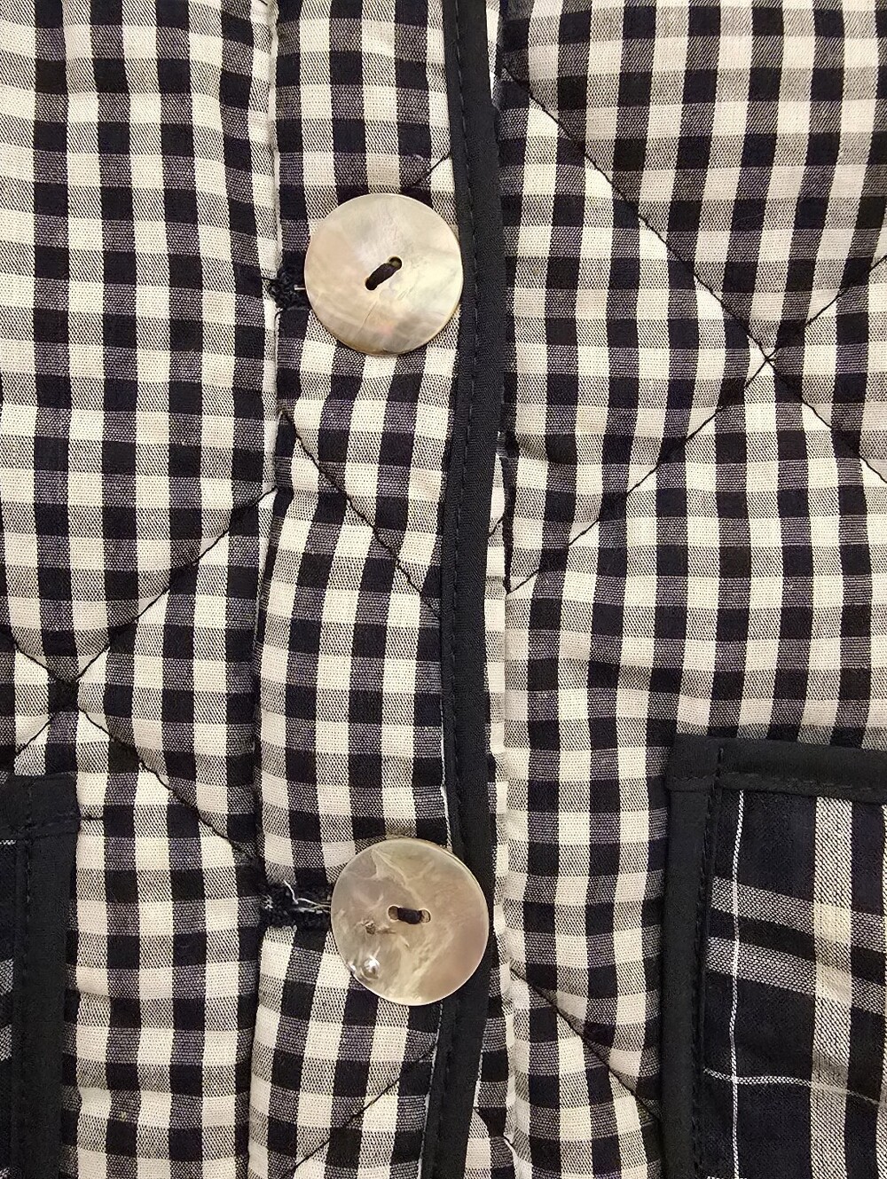 NWT Lisa Says Gah Lyra Quilted Jacket in Midnight Check Mix - Picture 4 of 9